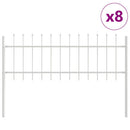 vidaXL Kerti Kerítés 8 pcs Fehér 13,6 x 0,6 m Porfestett acél