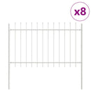 vidaXL Kerti Kerítés 8 pcs Fehér 13,6 x 0,8 m Porfestett acél