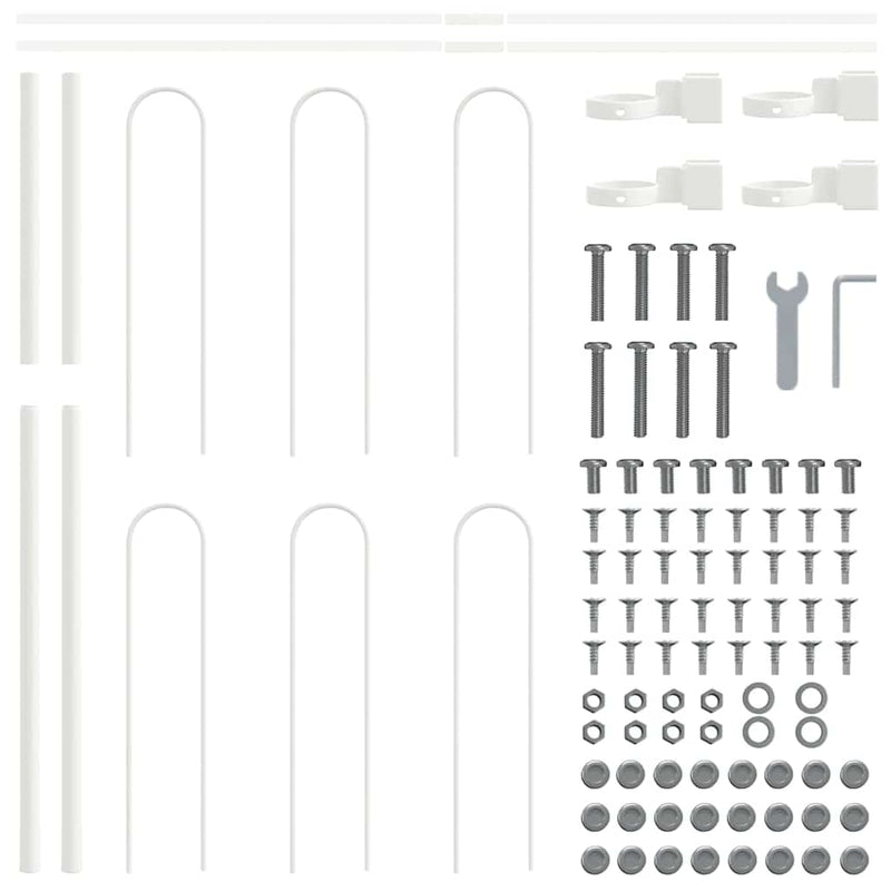 vidaXL Kerti Kerítés Fehér 13.6 x 0.8 m Porszórt Acél