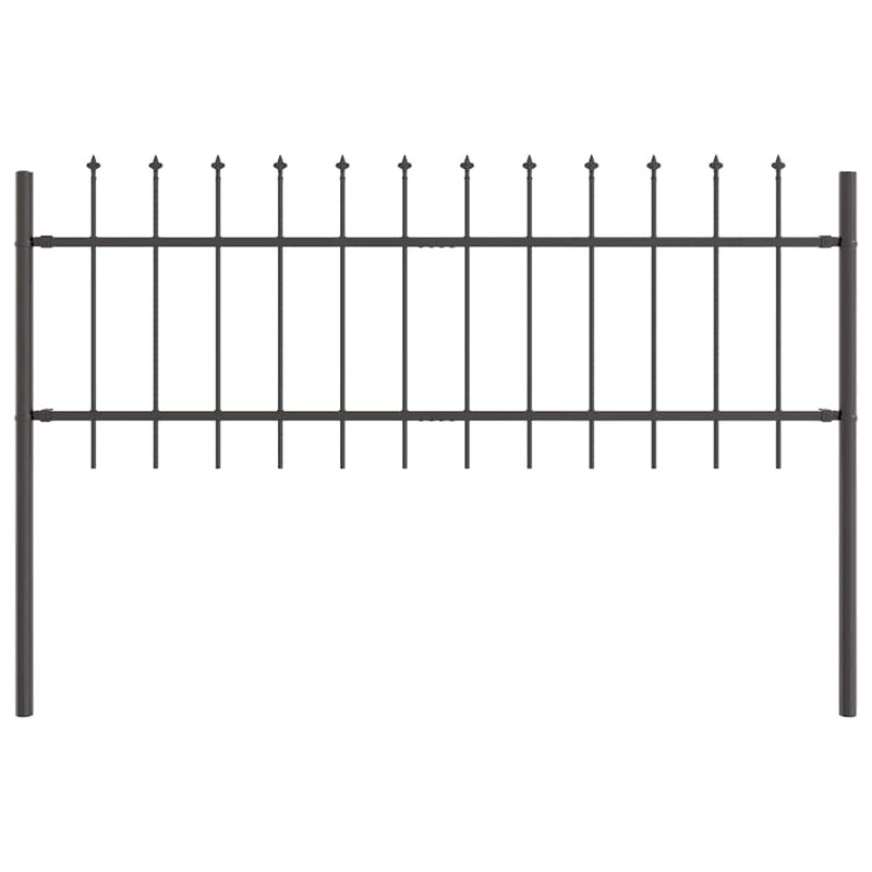 vidaXL Kerti Kerítés Szürke 15.3 x 0.6 m Porszórt Acél