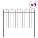 vidaXL Kerti Kerítés BOXTEL 9 pcs 15,3 x 0,8 m Porfestett acél Szürke