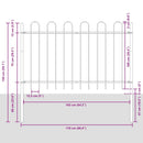 vidaXL Kerti Kerítés Szürke 15.3 x 1 m Porszórt Acél