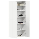 vidaXL Cipőszekrény polcokkal ajtóval Fehér 80 x 35.5 x 180 cm Faanyag
