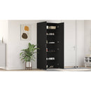 vidaXL Cipőszekrény polcokkal Fekete 80 x 35.5 x 180 cm Faanyag