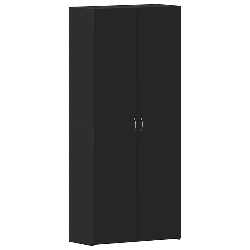 vidaXL Cipőszekrény polcokkal Fekete 80 x 35.5 x 180 cm Faanyag