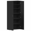 vidaXL Cipőszekrény polcokkal Fekete 80 x 35.5 x 180 cm Faanyag