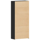 vidaXL Cipőszekrény polcokkal Fekete 80 x 35.5 x 180 cm Faanyag