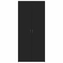 vidaXL Cipőszekrény polcokkal Fekete 80 x 35.5 x 180 cm Faanyag