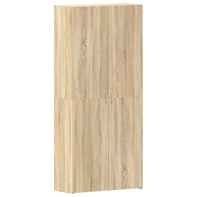 vidaXL Cipőszekrény polcokkal ajtóval Barna 80 x 35.5 x 180 cm Faanyag