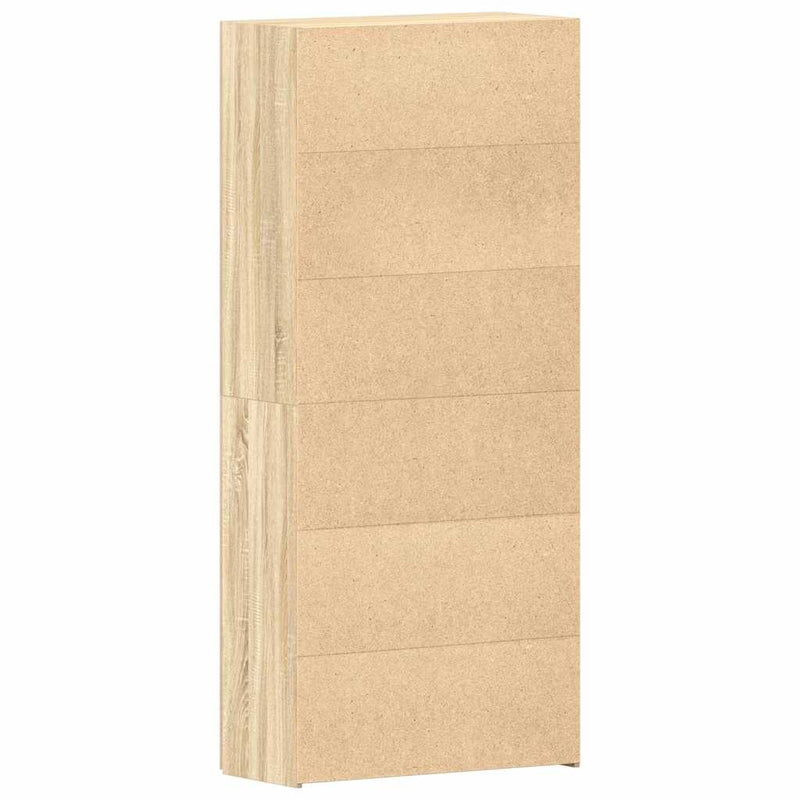 vidaXL Cipőszekrény polcokkal ajtóval Barna 80 x 35.5 x 180 cm Faanyag