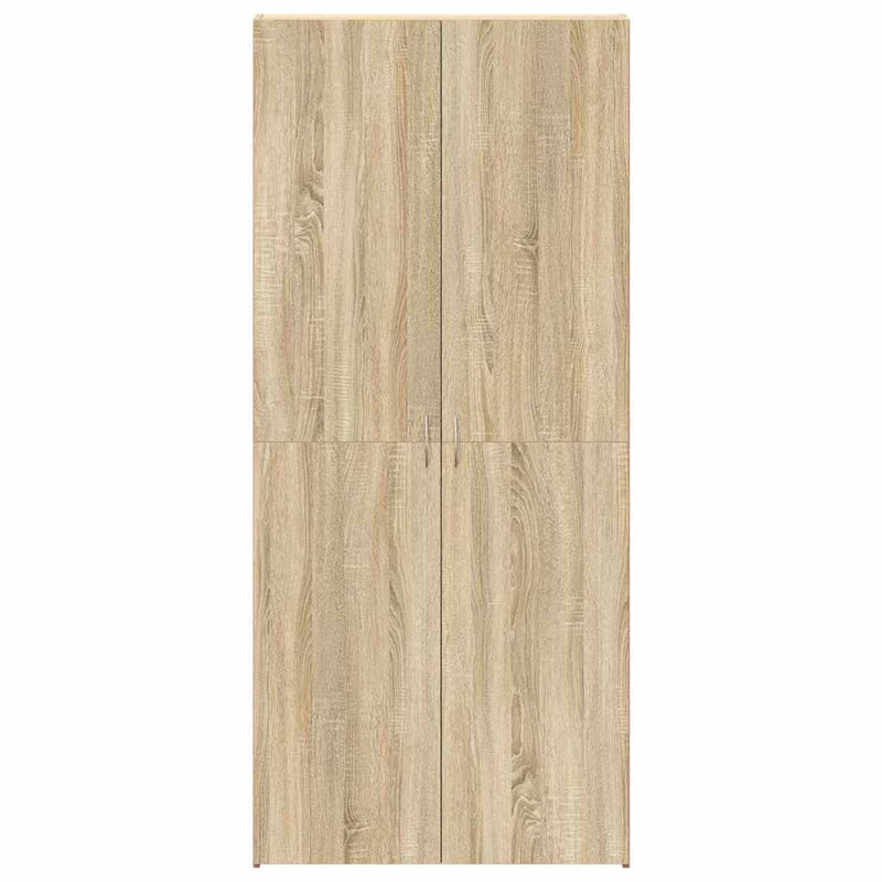 vidaXL Cipőszekrény polcokkal ajtóval Barna 80 x 35.5 x 180 cm Faanyag