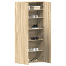vidaXL Cipőszekrény polcokkal ajtóval Barna 80 x 35.5 x 180 cm Faanyag