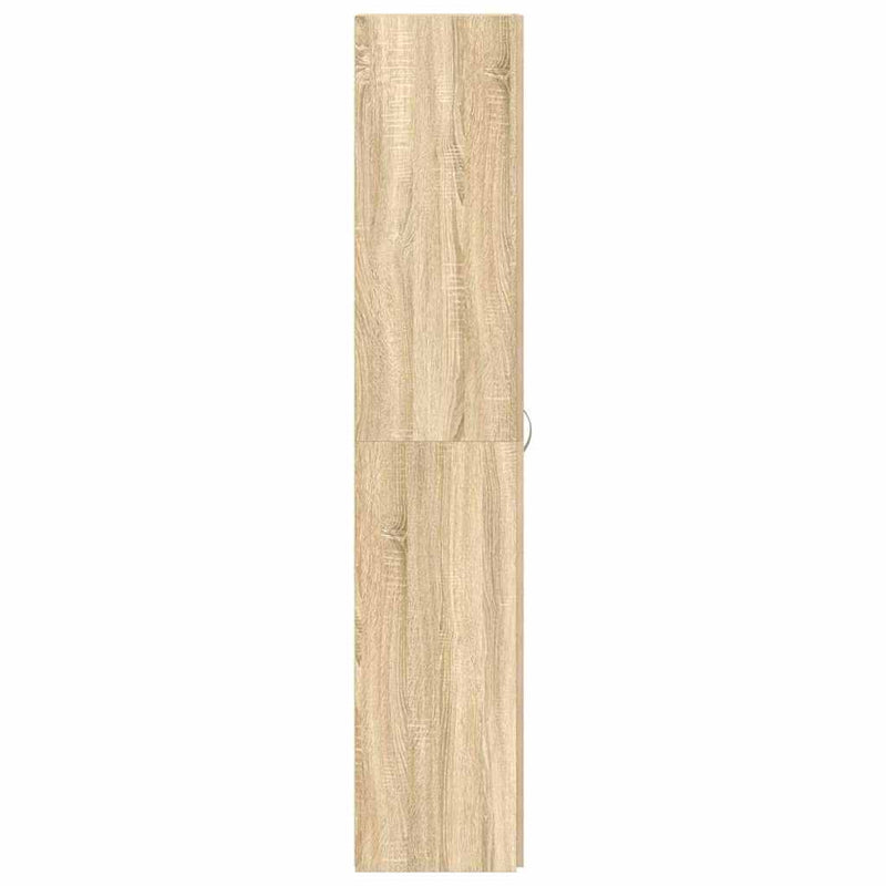vidaXL Cipőszekrény polcokkal ajtóval Barna 80 x 35.5 x 180 cm Faanyag