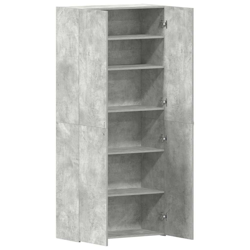 vidaXL Cipőszekrény polcokkal Szürke 80 x 35.5 x 180 cm Faanyag