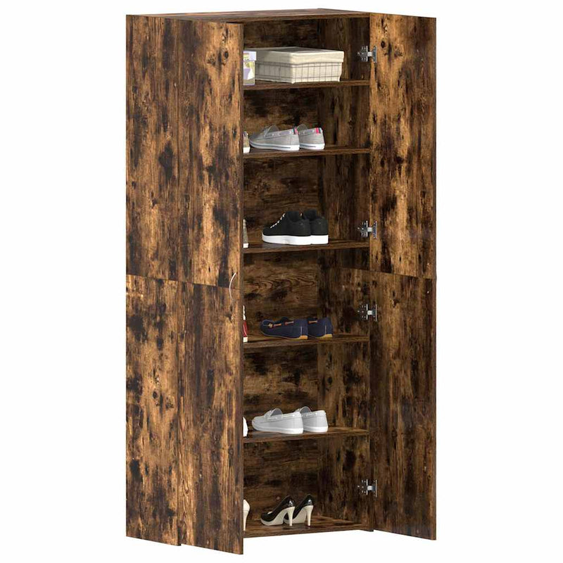 vidaXL Cipőszekrény polcokkal Sokszínű 80 x 35.5 x 180 cm Faanyag