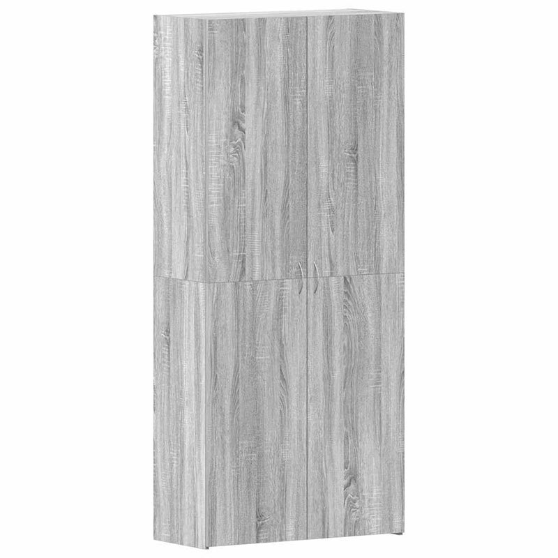 vidaXL Cipőszekrény polcokkal Szürke 80 x 35.5 x 180 cm Faanyag