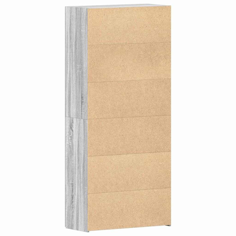 vidaXL Cipőszekrény polcokkal Szürke 80 x 35.5 x 180 cm Faanyag