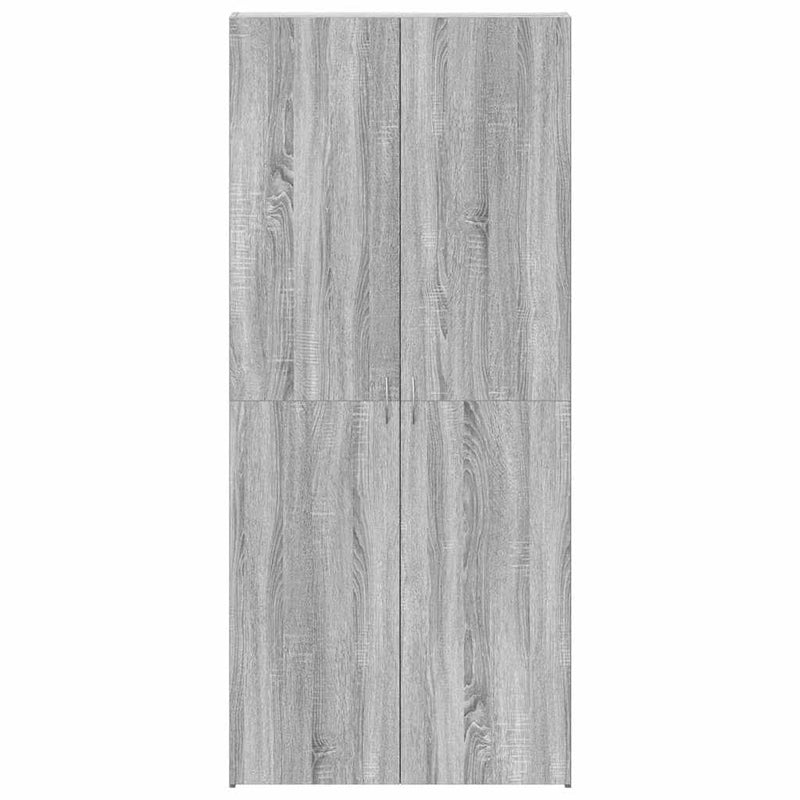 vidaXL Cipőszekrény polcokkal Szürke 80 x 35.5 x 180 cm Faanyag