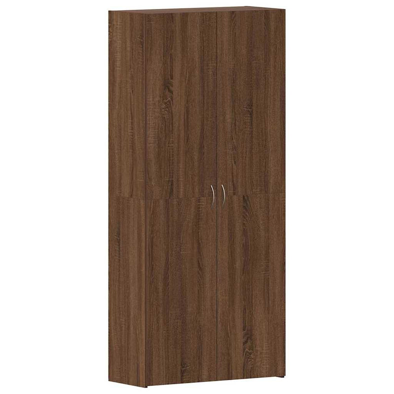 vidaXL Cipőszekrény polcokkal ajtóval Barna 80 x 35.5 x 180 cm Faanyag