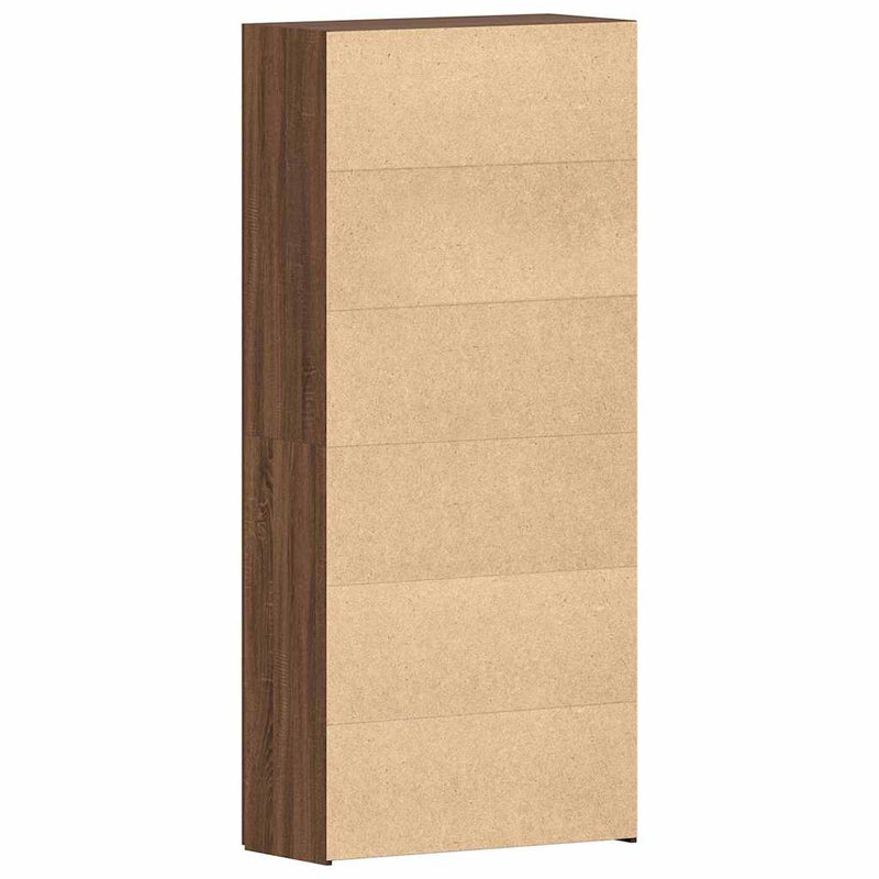 vidaXL Cipőszekrény polcokkal ajtóval Barna 80 x 35.5 x 180 cm Faanyag