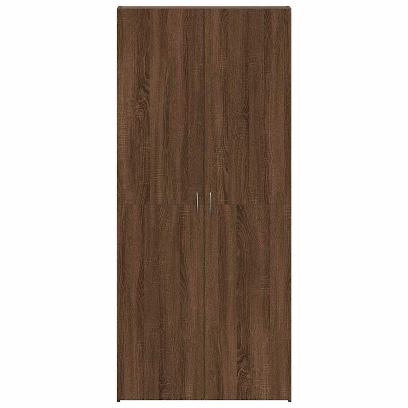 vidaXL Cipőszekrény polcokkal ajtóval Barna 80 x 35.5 x 180 cm Faanyag