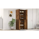 vidaXL Cipőszekrény polcokkal ajtóval Barna 80 x 35.5 x 180 cm Faanyag