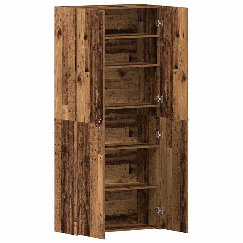 vidaXL Cipőszekrény polcokkal ajtóval Barna 80 x 35.5 x 180 cm Faanyag
