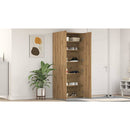 vidaXL Cipőszekrény polcokkal ajtóval Barna 80 x 35.5 x 180 cm Faanyag