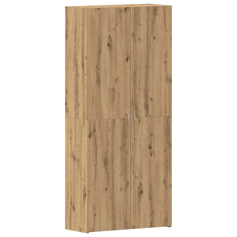 vidaXL Cipőszekrény polcokkal ajtóval Barna 80 x 35.5 x 180 cm Faanyag