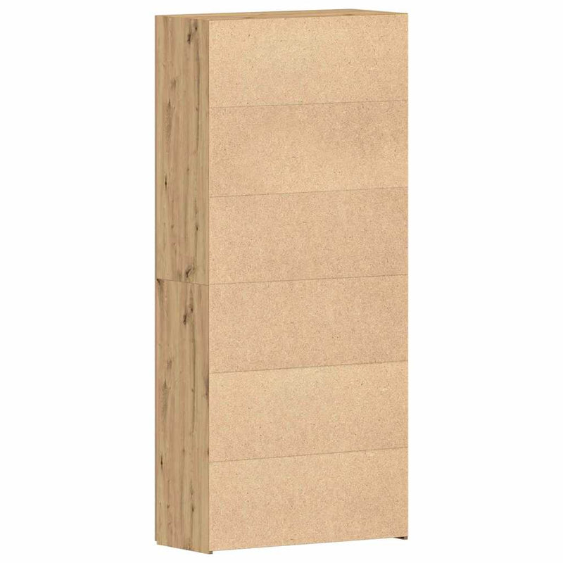 vidaXL Cipőszekrény polcokkal ajtóval Barna 80 x 35.5 x 180 cm Faanyag