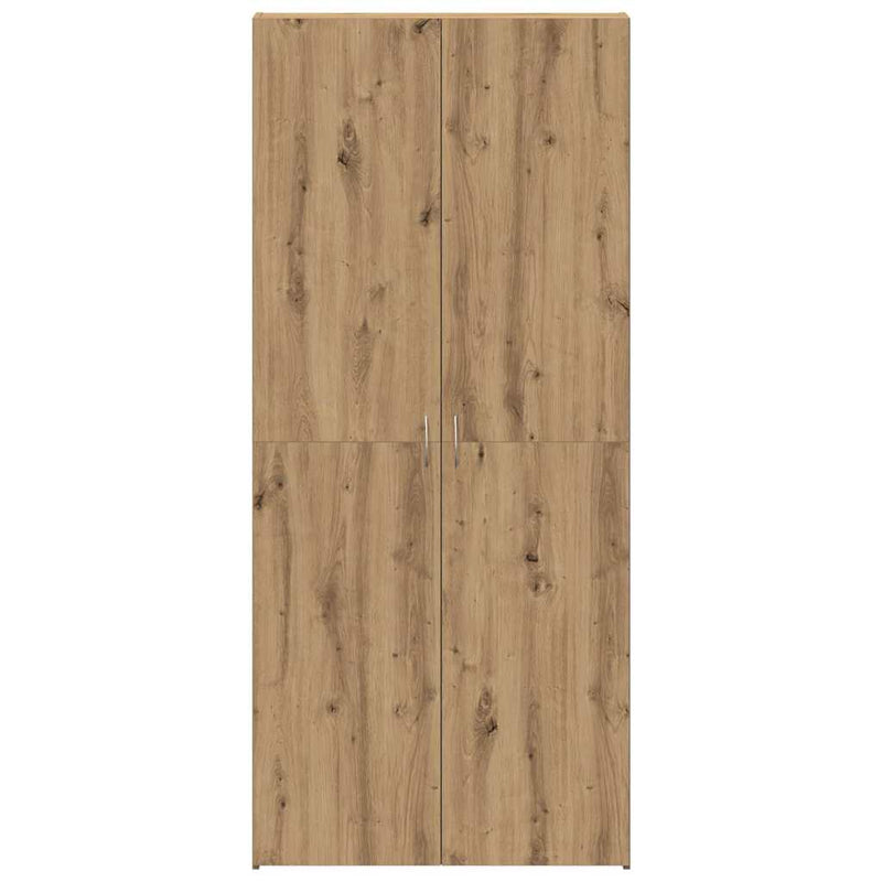 vidaXL Cipőszekrény polcokkal ajtóval Barna 80 x 35.5 x 180 cm Faanyag