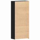 vidaXL Cipőszekrény polcokkal Fekete 80 x 35.5 x 180 cm Faanyag