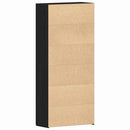 vidaXL Cipőszekrény polcokkal Fekete 80 x 35.5 x 180 cm Faanyag