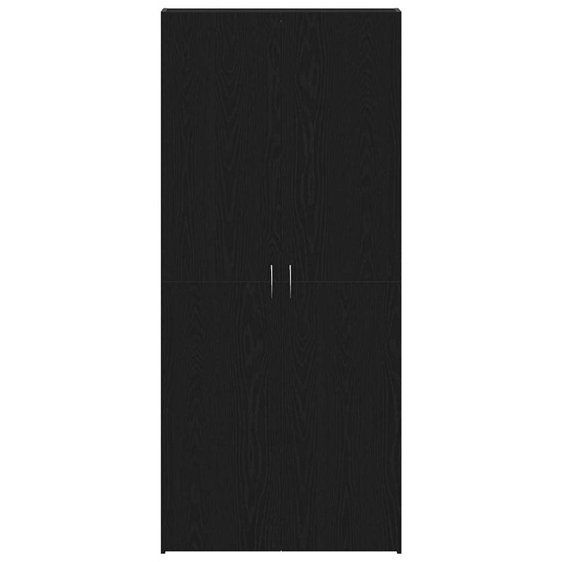 vidaXL Cipőszekrény polcokkal Fekete 80 x 35.5 x 180 cm Faanyag