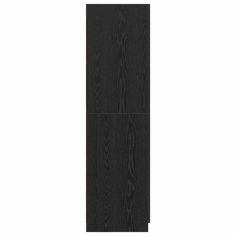 vidaXL Ruhásszekrény tárolóval ajtóval Fekete 80 x 51 x 180 cm Faanyag