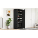 vidaXL Cipőszekrény polcokkal ajtóval Fekete 80 x 39 x 178 cm Faanyag
