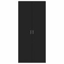 vidaXL Cipőszekrény polcokkal ajtóval Fekete 80 x 39 x 178 cm Faanyag