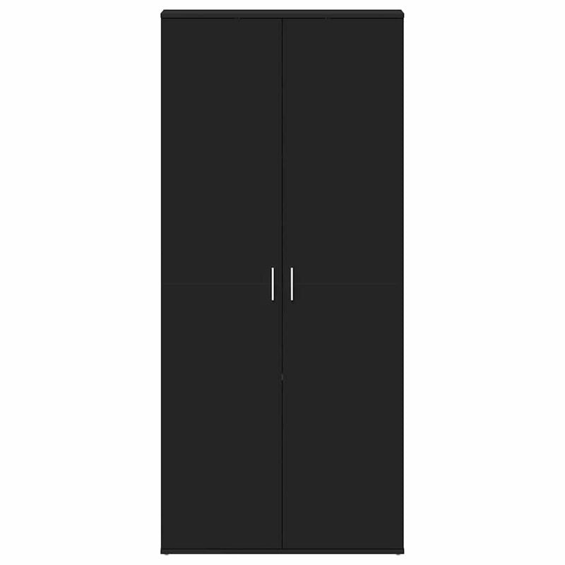 vidaXL Cipőszekrény ajtóval Fekete 80 x 39 x 180 cm Faanyag