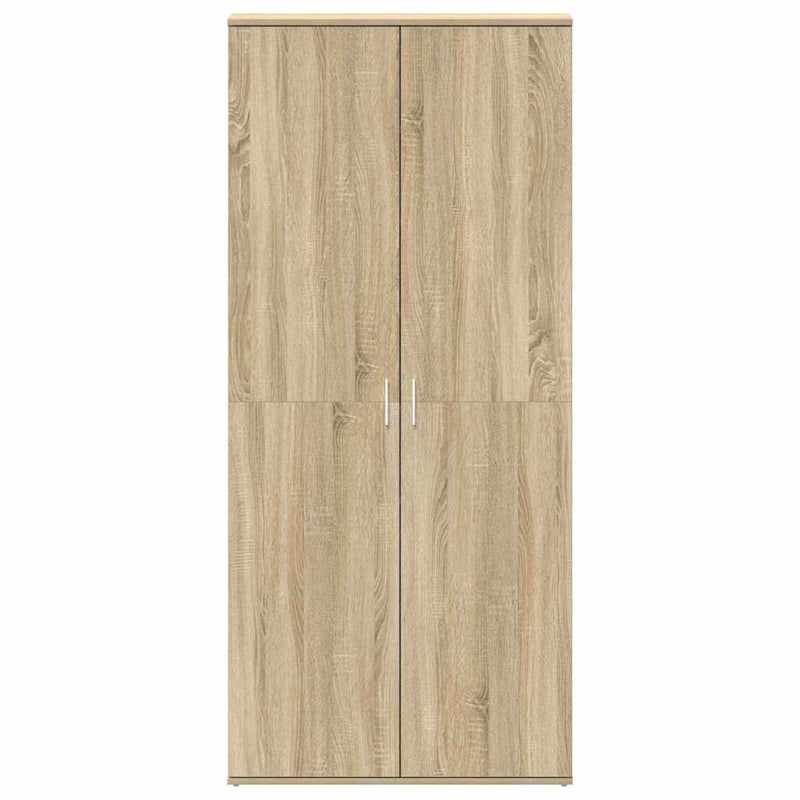 vidaXL Cipőszekrény ajtóval Barna 80 x 39 x 180 cm Faanyag