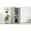 vidaXL Cipőszekrény polcokkal Beton Szürke 80 x 39 x 178 cm Faanyag