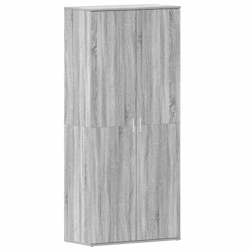 vidaXL Cipőszekrény ajtóval Szürke 80 x 39 x 180 cm Faanyag