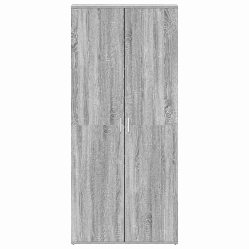 vidaXL Cipőszekrény ajtóval Szürke 80 x 39 x 180 cm Faanyag