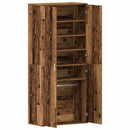 vidaXL Cipőszekrény polcokkal ajtóval Öreg fa 80 x 39 x 178 cm Faanyag