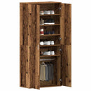 vidaXL Cipőszekrény polcokkal ajtóval Öreg fa 80 x 39 x 178 cm Faanyag