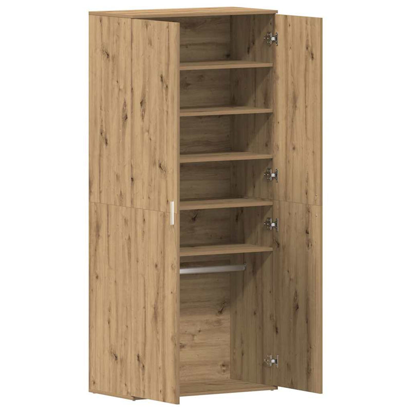 vidaXL Cipőszekrény ajtóval Barna 80 x 39 x 180 cm Faanyag