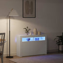 vidaXL Széf LED -es lámpákkal Fehér 116 x 30 x 75 cm Faanyag