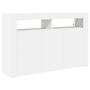vidaXL Széf LED -es lámpákkal Fehér 116 x 30 x 75 cm Faanyag