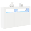 vidaXL Széf LED -es lámpákkal Fehér 116 x 30 x 75 cm Faanyag