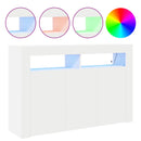 vidaXL Széf LED -es lámpákkal Fehér 116 x 30 x 75 cm Faanyag