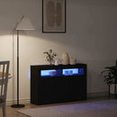 vidaXL Széf LED -es lámpákkal Fekete 116 x 30 x 75 cm Faanyag